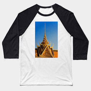 The Roof of the Silver Pagoda, Phenom Penh Baseball T-Shirt